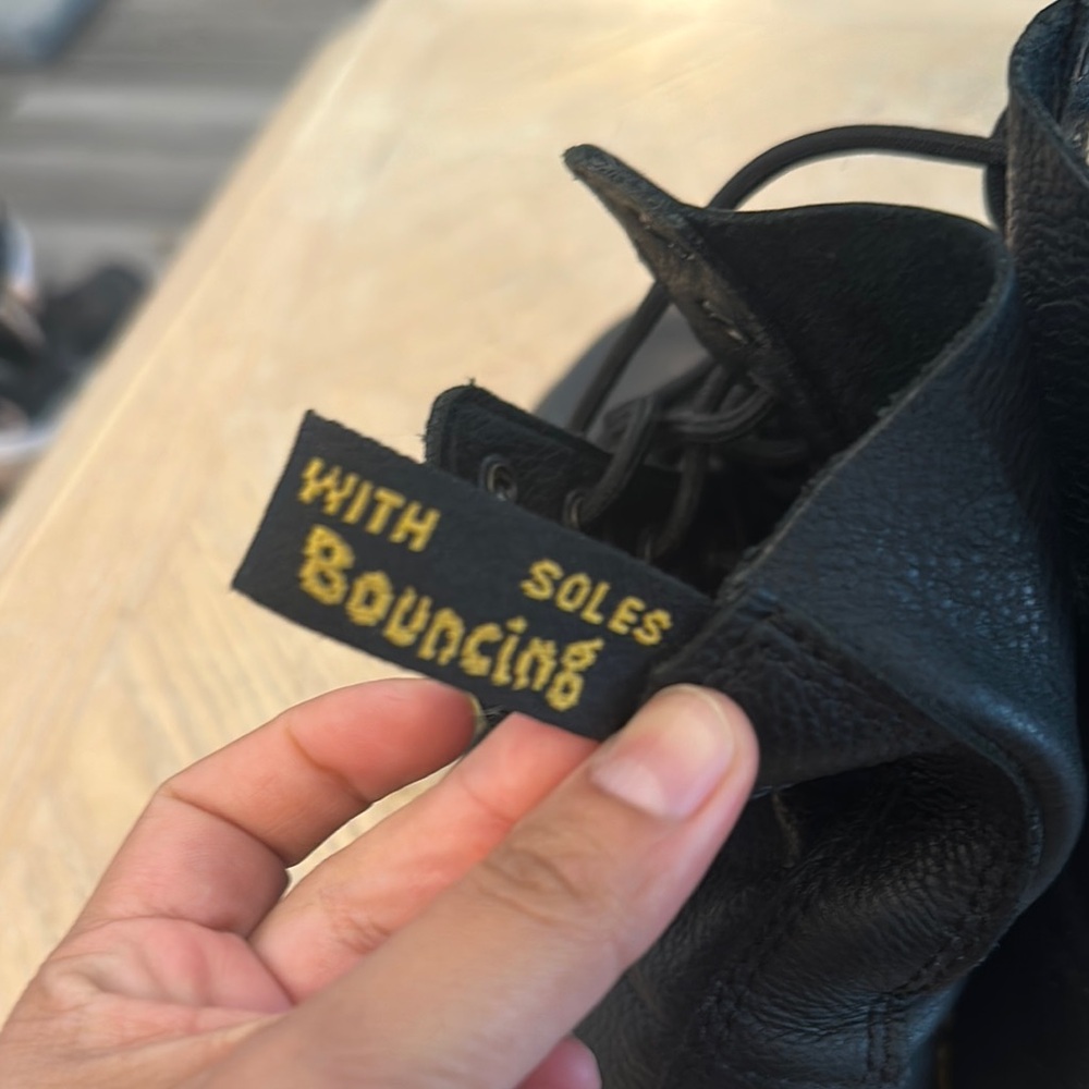 Dr. Martens Black Leather Combat Boots - Picture 3 of 9